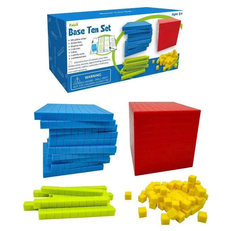 Juego de juguetes de matemáticas para niños, Kit completo de diez cien mil, juguetes con Base de plástico, juegos de cubos para contar, 1 Juego