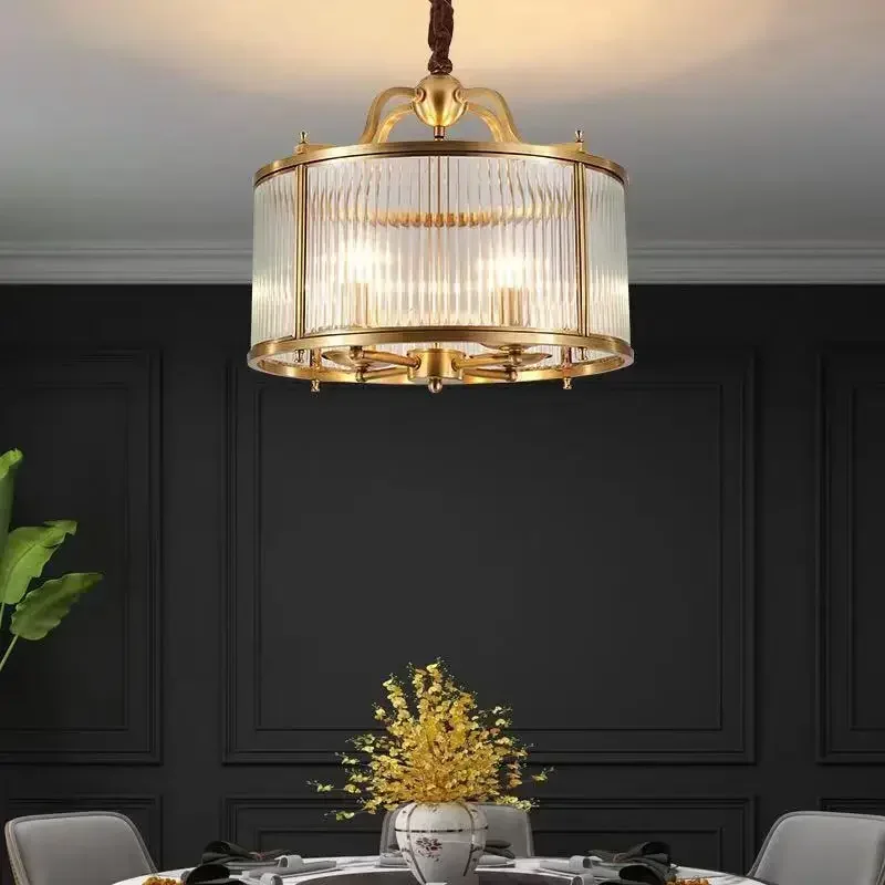 

Modern Luxury Glass Chandelier Golden Copper Living Dining Bedroom Home Room Decor Ceiling Pendant Light Indoor LED Lamp Fixture