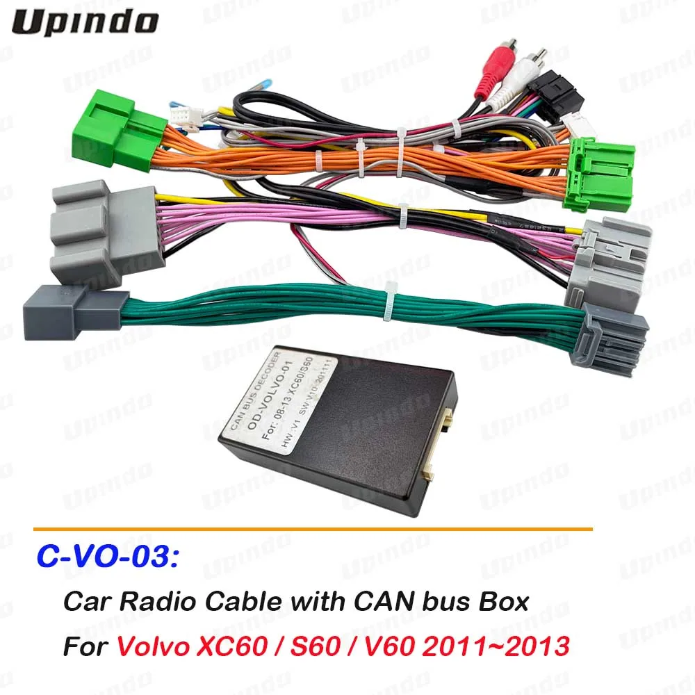 Car Radio Cable CAN Bus Adapter Wiring Harness Power Connector for Volvo XC60 S60 V60 2011-2013