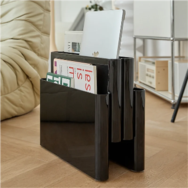 Nordic Creative Book Rack Floor-To-Ceiling Magazine Rack Desktop Decoration Books ABS Clear Vintage Four Pockets for Classroom