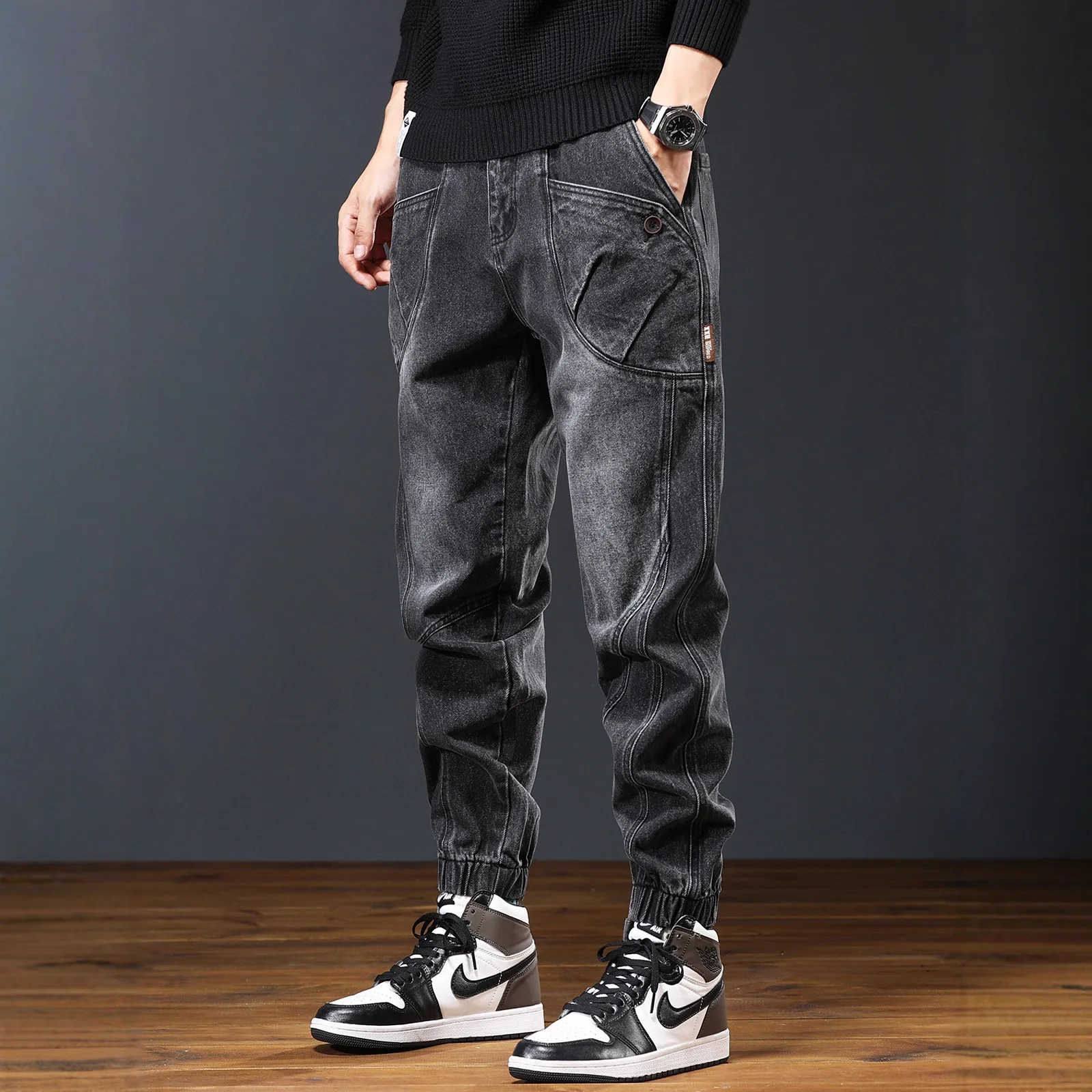 2026 American Retro Workwear Jeans for Men Spring Summer Autumn Winter New Styles Versatile Ankle Tied Harlan Pants for Men