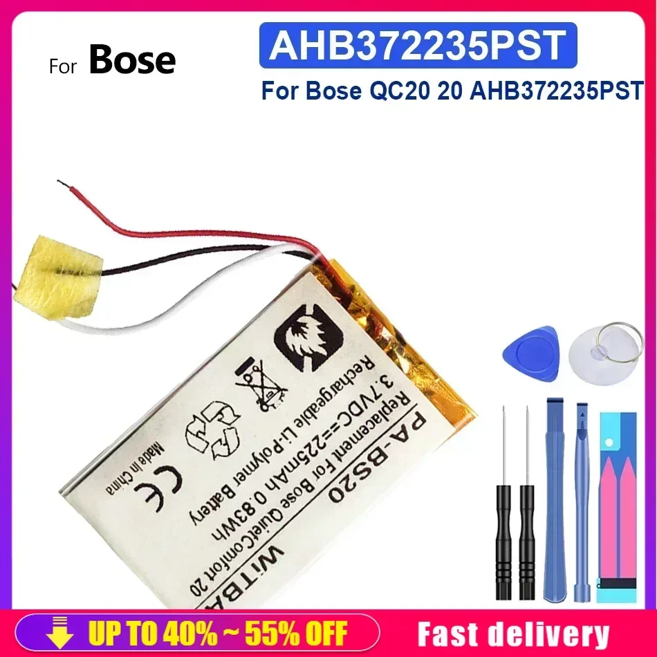 Mobile Phone Batteries AHB372235PST For dvr GPS mp3 car dvr PR-452035 For Bose QC20 QuietComFort 20 502035 225mAh Battery