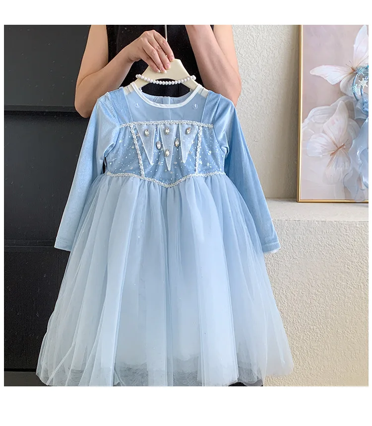 Frühling Herbst Mädchen Prinzessinnenkleid mit Abnehmbaren Schultern Kinder Puff-Tüllkleid Baby Weiches Tüllkleid Kinder-Abendkleid Kinder-Performancekleid – Detail 11