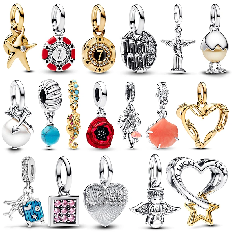 

Charms 925 Originale Airplane Luggage Pendant Beads Fits Bracelets Necklace For Women Charm Silver 925 Luxury DIY Jewelry Gifts