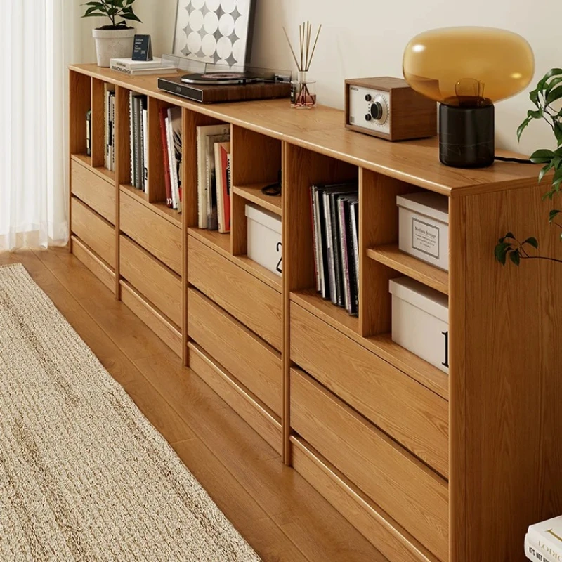 

A Solid wood floor-to-ceiling household free combination lattice cabinet storage cabinet