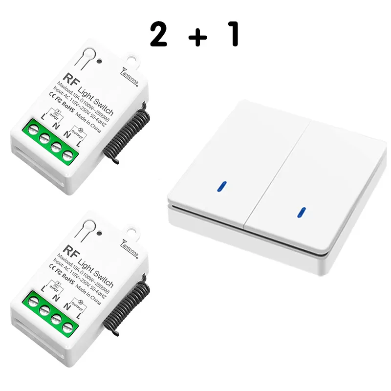 WenQia Wireless Smart Switch Licht RF 433 Mhz 86 Wand Panel Schalter mit Fernbedienung Mini Relais Empfänger 220 V Hause led Licht Lampe Fan 6