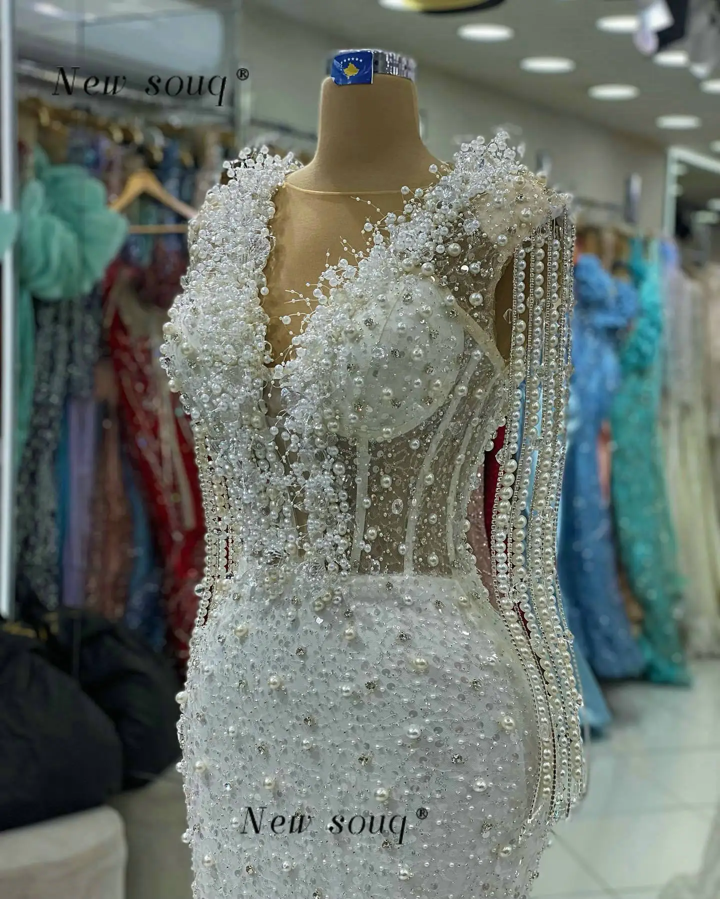 Vestidos de sereia sem mangas para mulher, elegante, longo, marfim, beading, ocasiões formais, casamento, jantar, vestidos, 2024