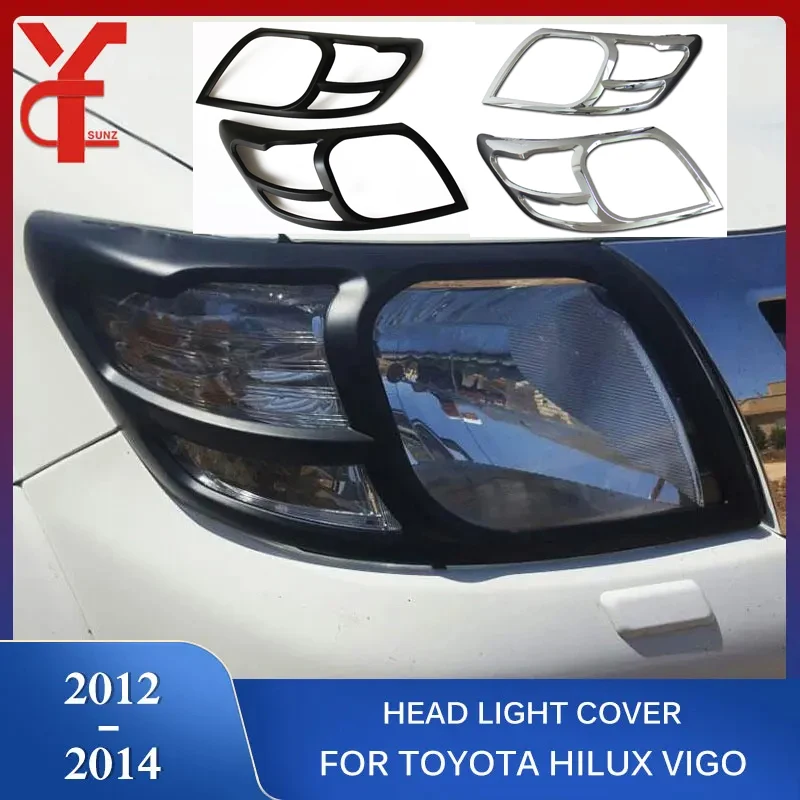 

Car ABS Chrome Head Light Cover Lamp Hood Car Accessories For Toyota Hilux Vigo SR5 2012 2013 2014 Pick Up Exterior Parts