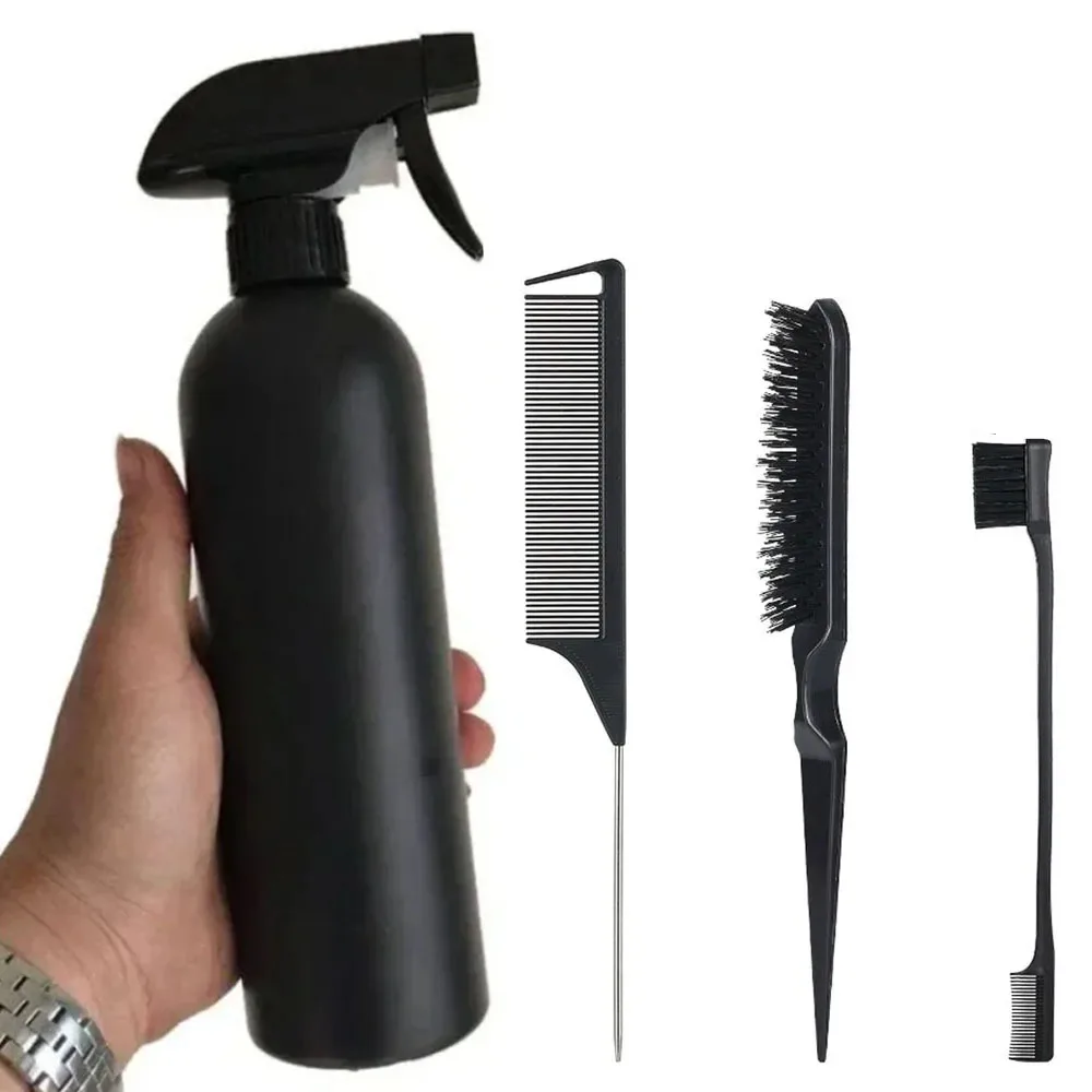 

4 шт./компл., набор щеток для волос, парикмахерский распылитель, петля для плетения волос, расческа с крысиным хвостом, расческа для волос, щетка для контроля кромок