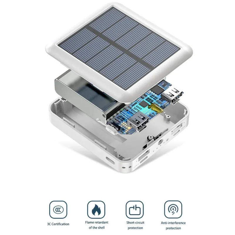 Powerbank Portable Solar Power Bank with Cables 20000mAh External Battery Charger Cases Fast Charging for IPhone Series Samsung - Image 5