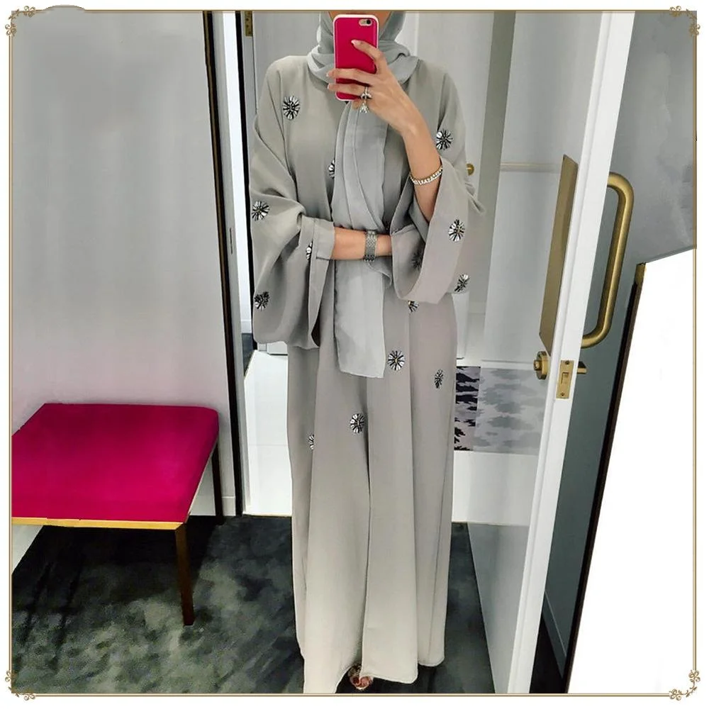 

Printed Lace-Up Dress Embroidered Beaded Cardigan Gown Casual Fashion Long Dresses Trend All-In-One Vestidos for Going Out