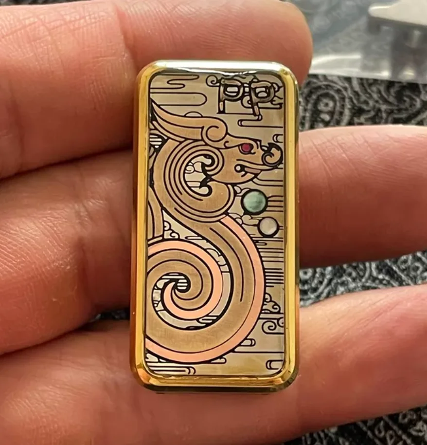 Used EDC YOLO STUDIO Zirconium Gold Plating Stress Relief Toy Pocket Toy Fidget Slider Decompression Toy