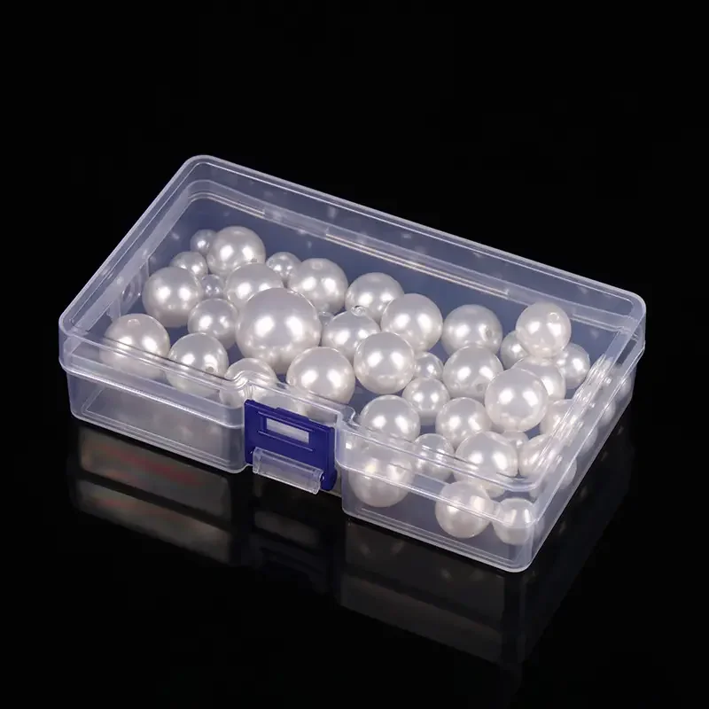 5pcs Transparent Lockable Empty Box, Rectangular Plastic Storage Box, PP Packaging Parts Box, Stationery Storage Box With Lid