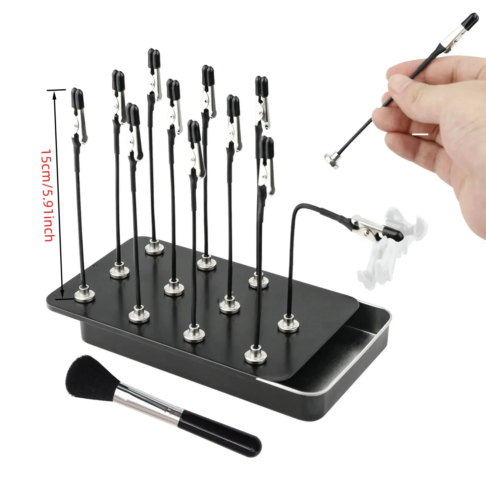 Model Painting Stand Base 12PCS Magnetic Flexible Alligator Clip Sticks Kit with Brush for GUNDAM Paint Base Airbrush Spray Tool