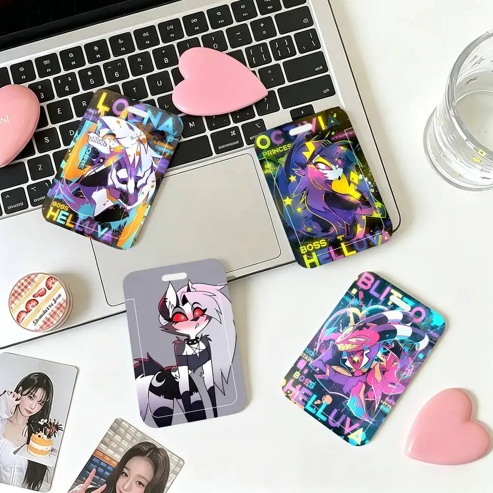 1pc Anime Loona H-helluva Boss ID Card Sleeve School Card Access ID Card Bus Meal Card Protective Sleeve Easy Push