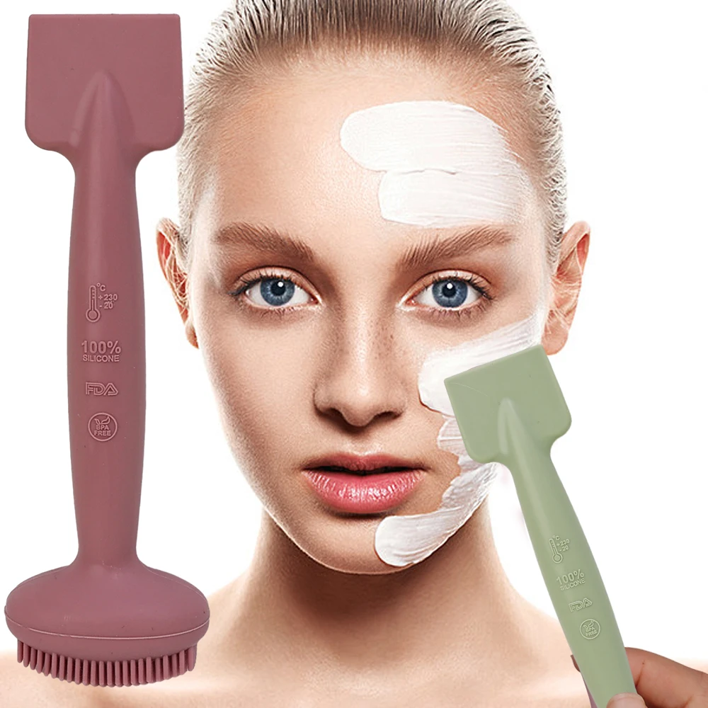 Brosse de lavage du visage en silicone à double tête, film de boue doux, nettoyant facial le plus récent, outils de soins nettoyants pour la peau remodelés, points noirs