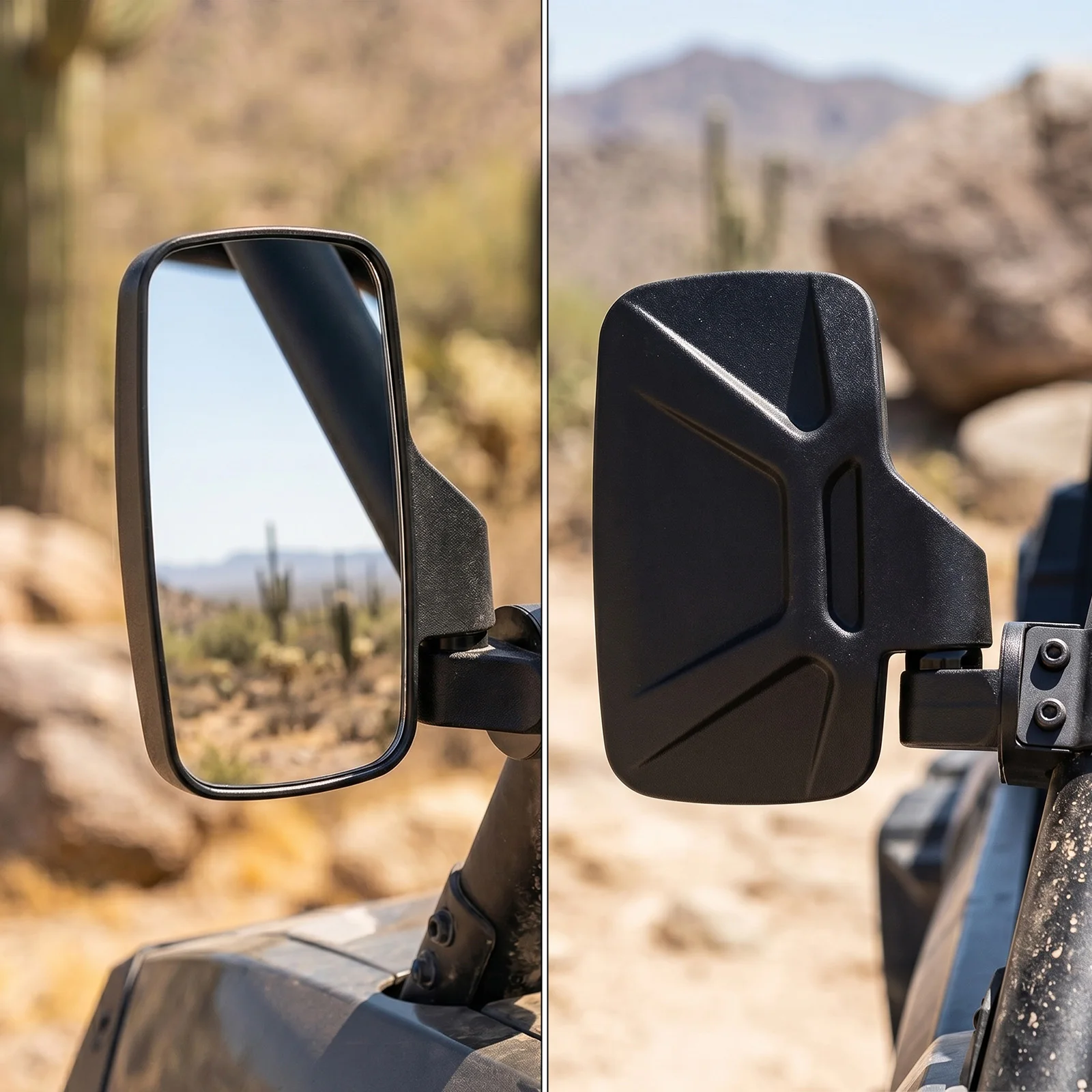 2PCS UTV Rearview Mirror Side Mirror Accessories with  1.75\