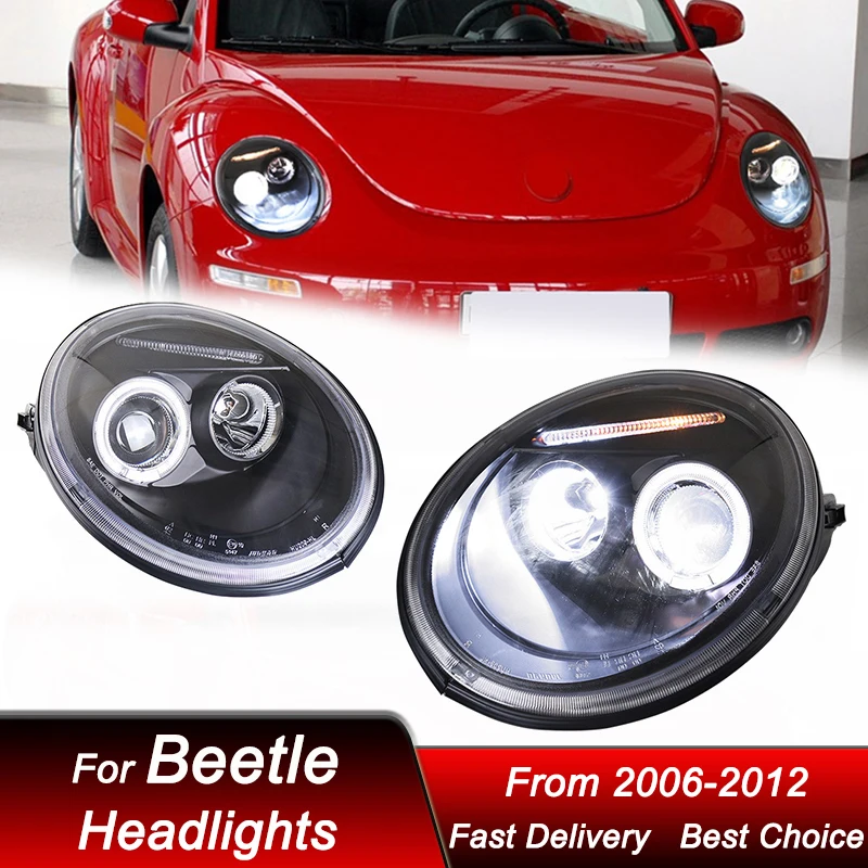 Hot Car Headlights For Volkswagen VW Beetle 98-05 emark new style full LED Auto Headlamp Assembly Projector Lens Accessories Kit view 5