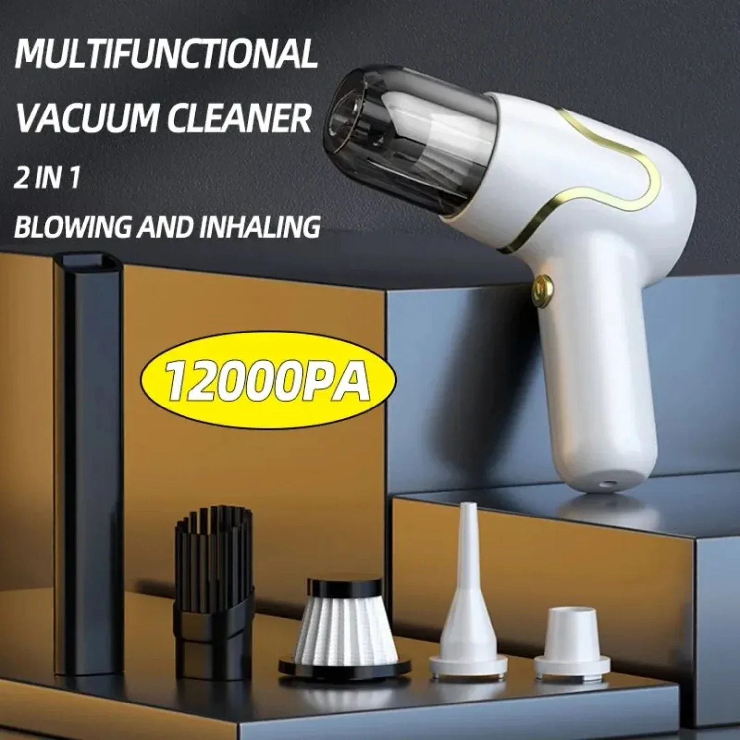 

Efficient, Portable and High-Capacity Wireless Vacuum Cleaner Set with Powerful 12000PA Suction - Perfect for Cleaning Home and