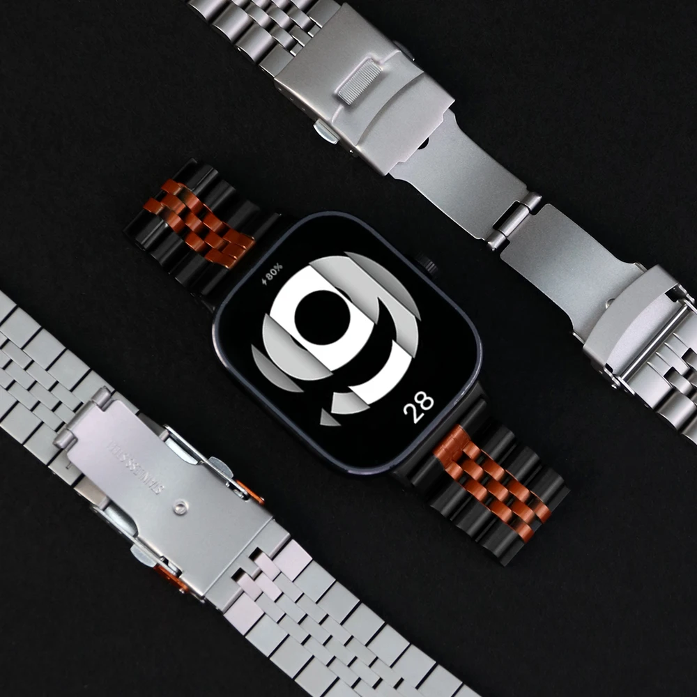 Ремешок из нержавеющей стали для Xiaomi Mi Band 9 Pro/Mi Band 8Pro, металлический ремешок для умных часов, браслет Correa для Redmi Watch 5 4, ремешок для часов