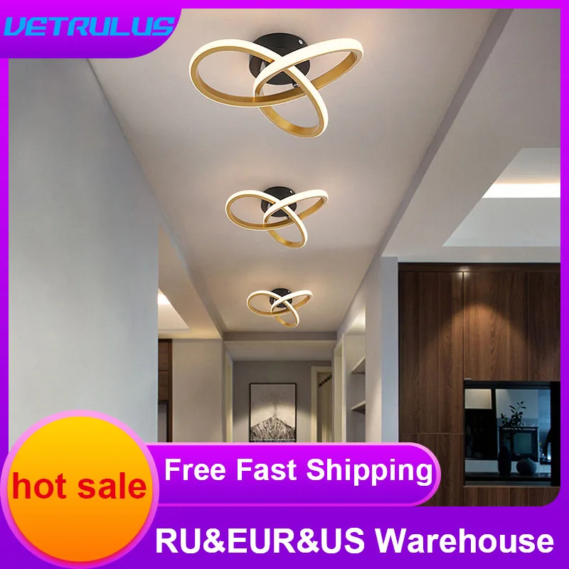 Aisle Lights Nordic Acrylic Ceiling Lamp Modern Twisted Chandelier Corridor Balcony Plafonnier Luster Hotel Decor Home Luminaire