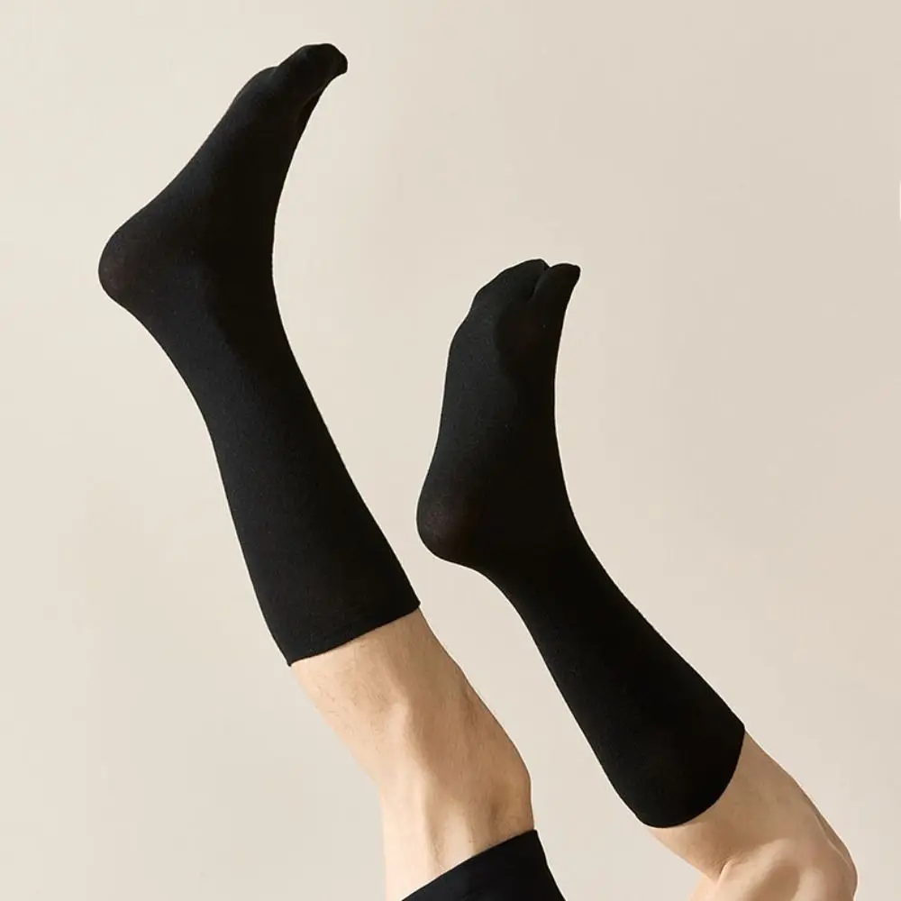 

3 пары противоскользящих хлопковых носков с двумя пальцами, деловые носки-разделители пальцев до середины икры, однотонные женские и мужские носки с разделенным носком для бега