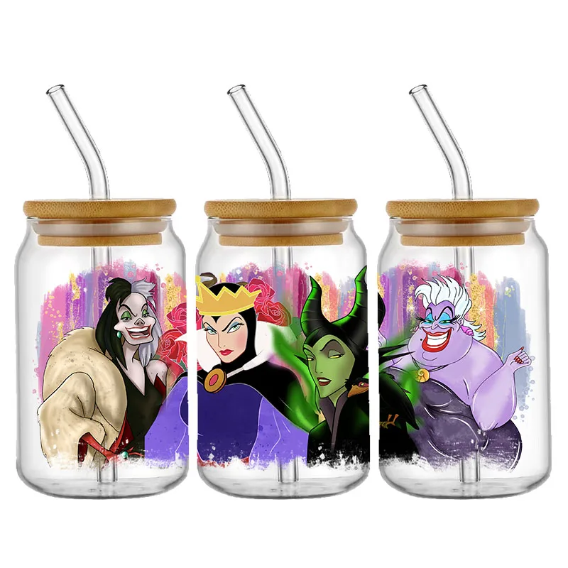 Disney Villain DTF Sticker for 16oz 20oz Mugs Custom UV Halloween Transfer Sticker DIY Logo Waterproof Self-adhesive