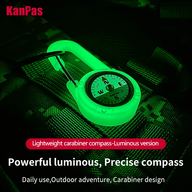 KANPAS Small Size Hands-Free Carabiner Style Compass / CA-25 Luminous Version