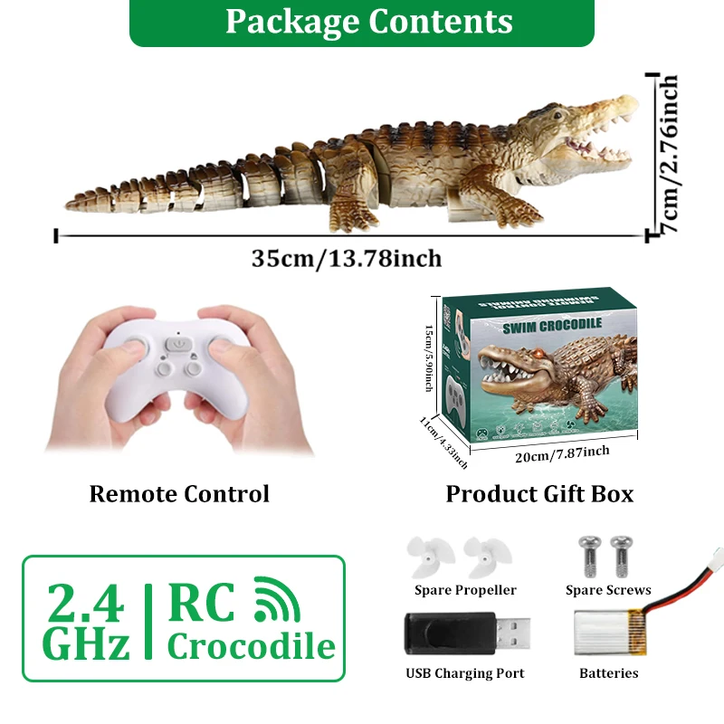 Rc animais crocodilo modelo simulação à prova dwaterproof água ao ar livre lago elétrico controle remoto jacaré modelo piscina lago água crianças brinquedos