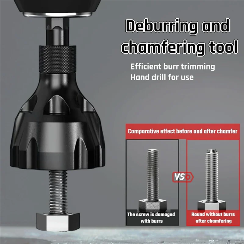 VELIF-Deburring Tool For Metal, Hex Shank Thread Repair Tool And Chamfer Tool, Fits For 1/8-3/4In(3Mm-19Mm),Kinds Ofmaterials