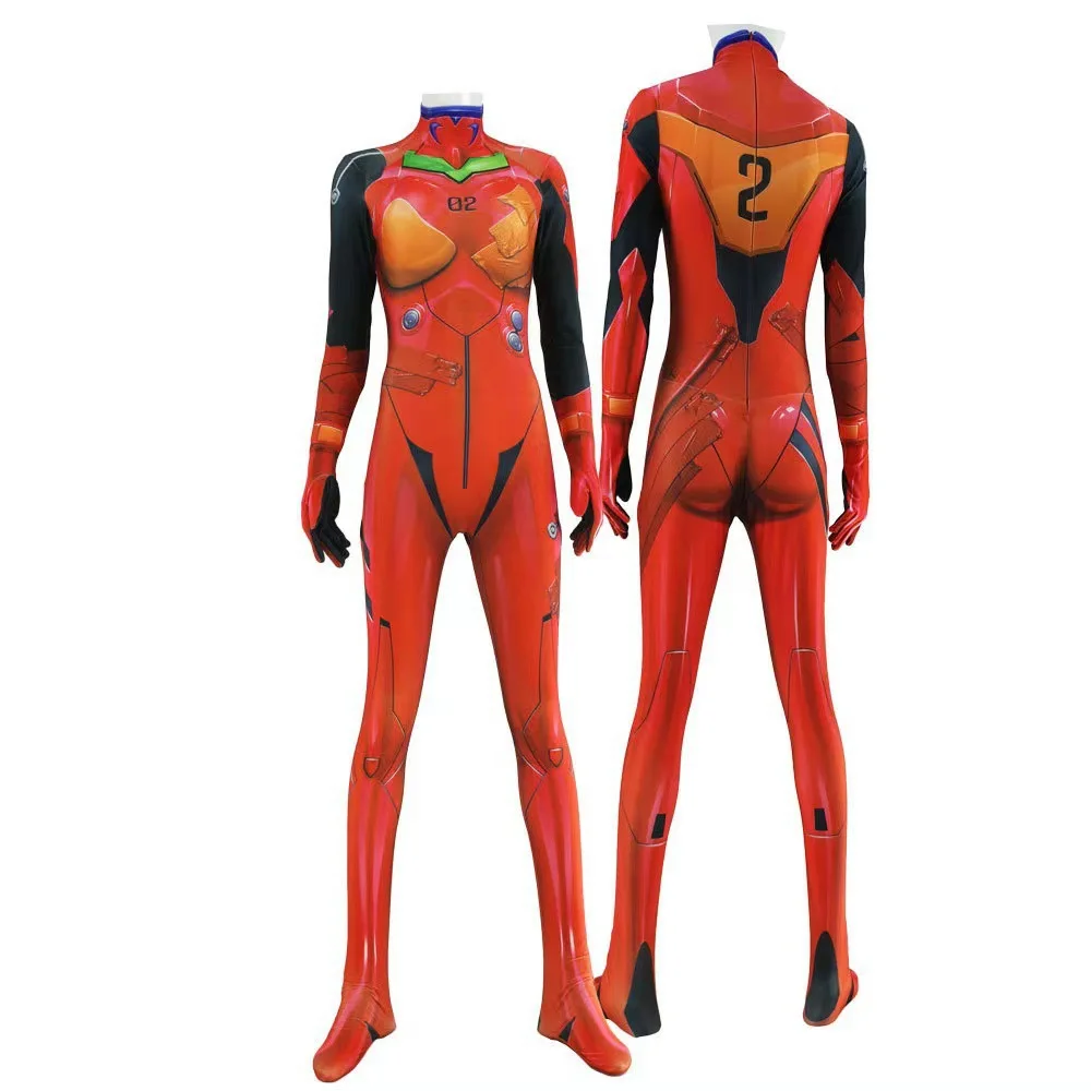Disfraz de Cosplay de Anime Asuka Langley Soryu Mari Rei Ayanami, Traje de Prueba, Mono Zentai para Adultos y Niños, Conjunto de Carnaval de Halloween