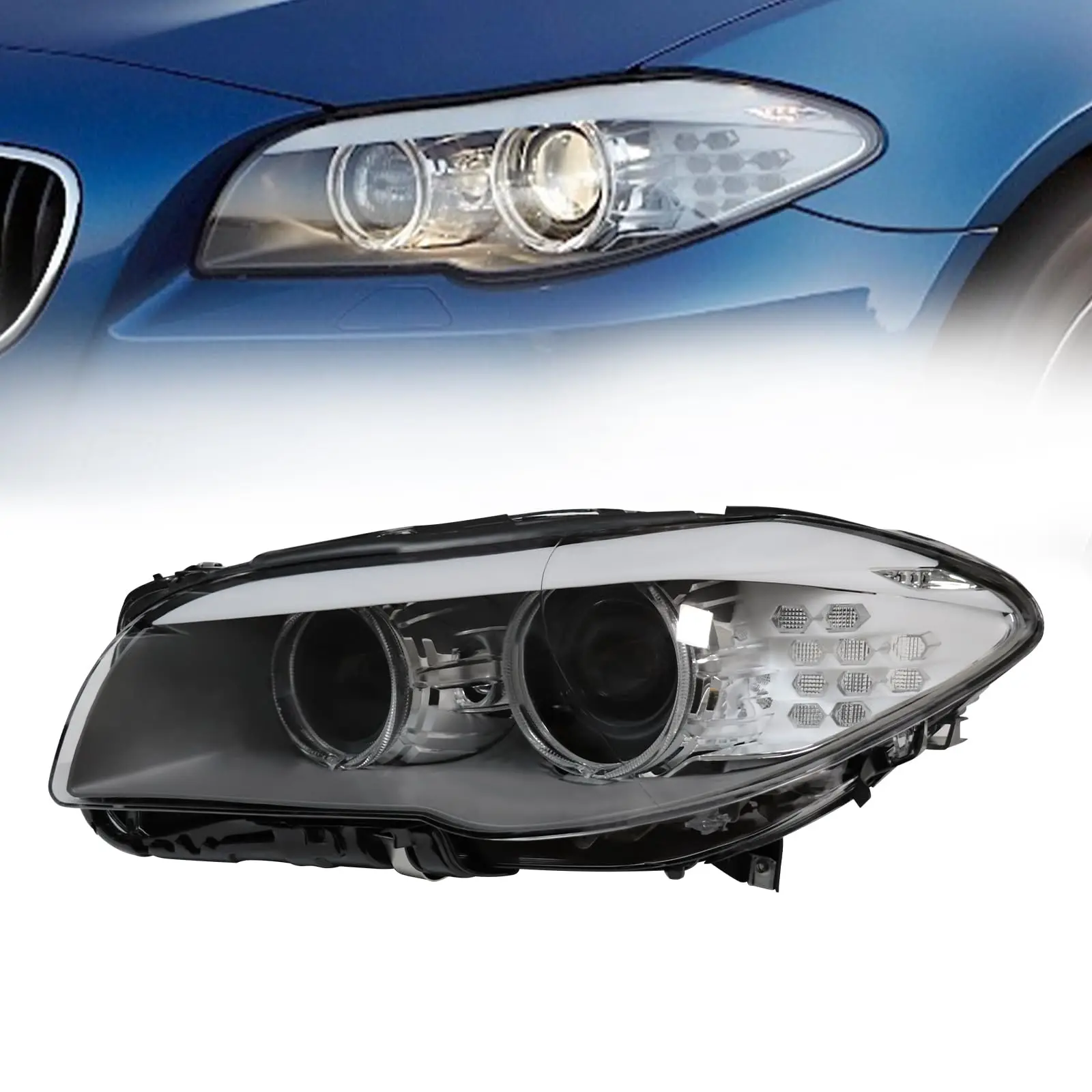 Ensemble de phares au xénon pour Bmw série 5 F10 550I 535I 528I 2011 2012 2013, remplacement de lampe frontale côté conducteur gauche sans Afs