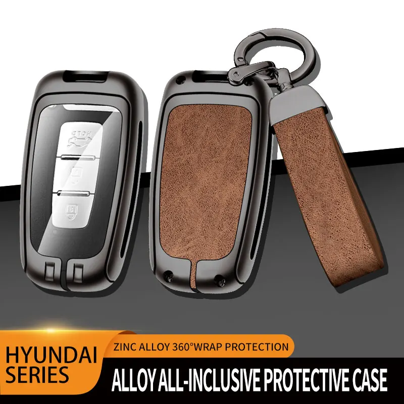 

Zinc Alloy Car Key Case Cover Bag be suitable For Hyundai Solaris HB20 Veloster SR IX35 Accent Elantra For KIA RIO Sportage K3