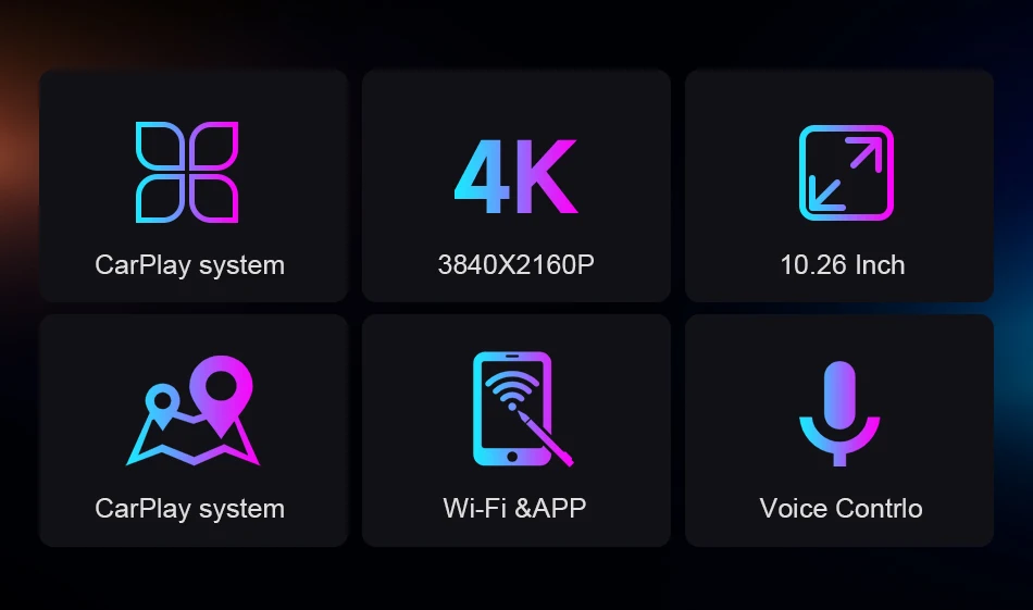 Srnubi 7/10,26 Zoll kabelloser Carplay-Bildschirm für Auto, Android Auto Dash Cam 4K Auto DVR, 1080P Rückfahrkamera, Navigationsvideorecorder, AUX – Detail 2