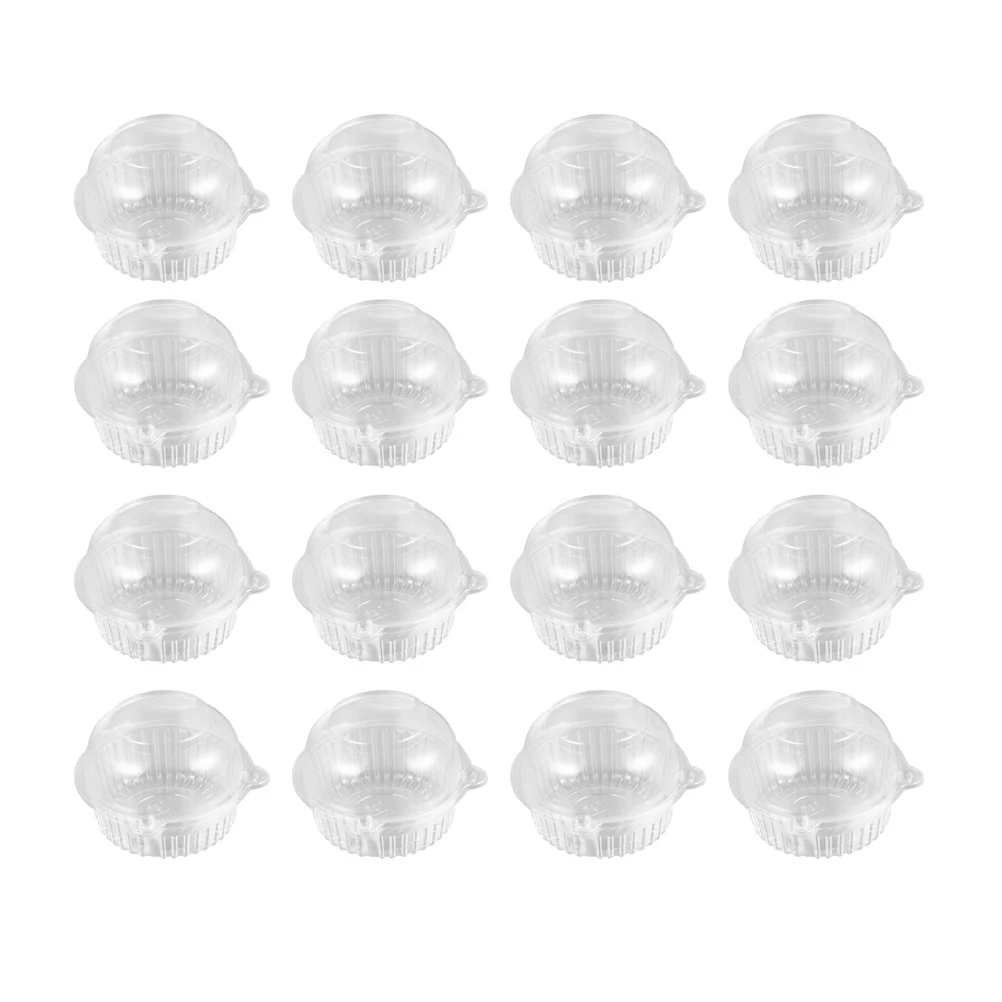 100 Pcs Transparent Cake Box Breadbox Clear Mousse Container Bakery Boxes with Cover Mini Dome The Pet Party Cupcake Single