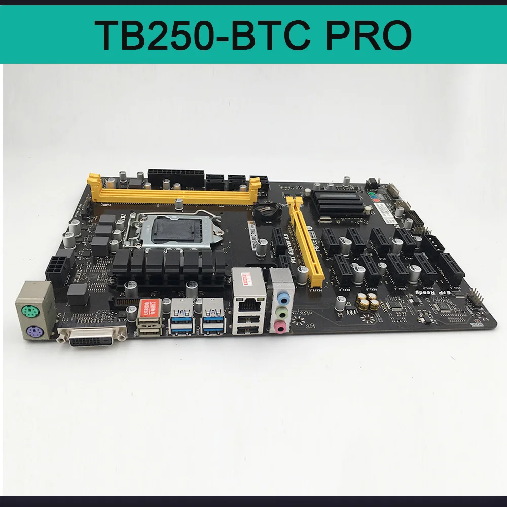 TB250-BTC PRO For BIOSTAR Desktop Motherboard 12 Graphics Slots LGA1151 DDR4 Support GTX1060 Fully Tested