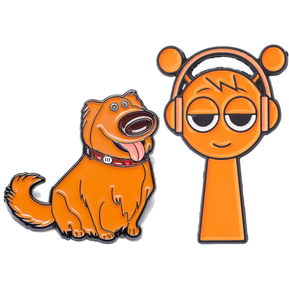 2Pcs/set cartoon character clothing accessories brooch, cute dog brooch badge, alien brooch