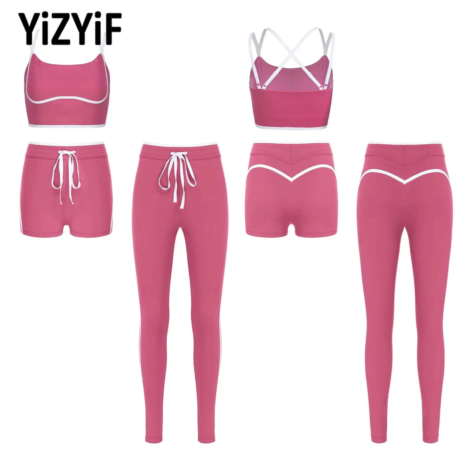 

Взрослый женский спортивный костюм для йоги, дышащий встроенный бюстгальтер без рукавов, спортивный жилет + шорты + леггинсы, комплект из 3 предметов для тренировок в тренажерном зале, спортивная одежда