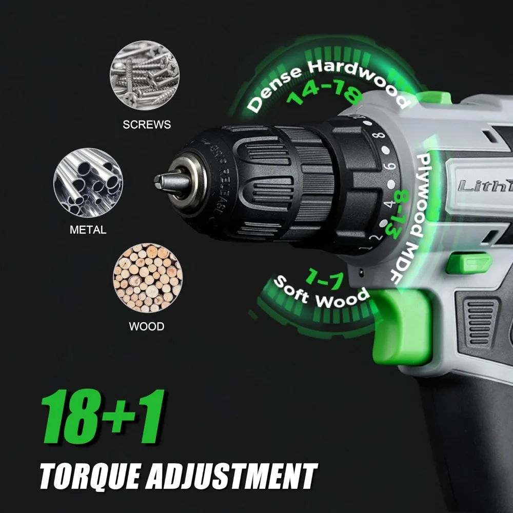 20V Cordless Drill Set, 2.0Ah Battery & Charger, 3/8