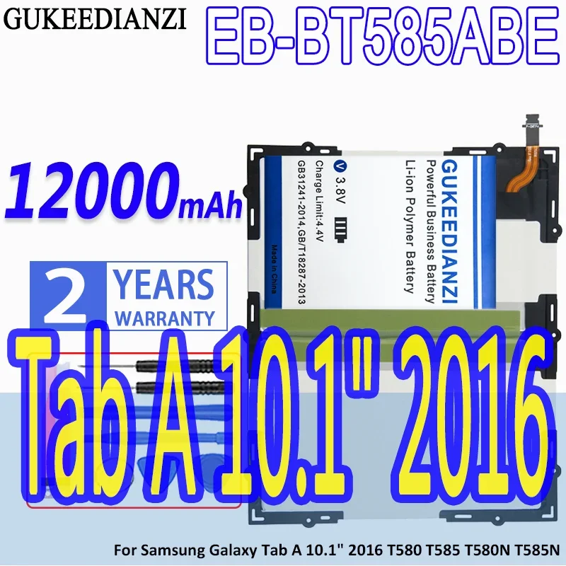 

High Capacity GUKEEDIANZI Battery EB-BT585ABE 12000mAh For Samsung Galaxy Tab A 10.1" 2016 T580 T585 T580N T585N A10.1