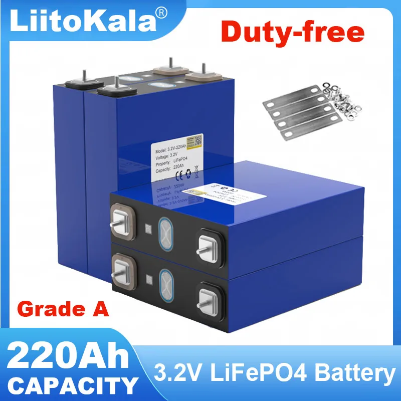 

LiitoKala 3.2V 220Ah LiFePO4 Battery 3.2v Lithium iron phosphate batteries For 12v 24v Campers Golf Cart Off-Road Solar TAX FREE