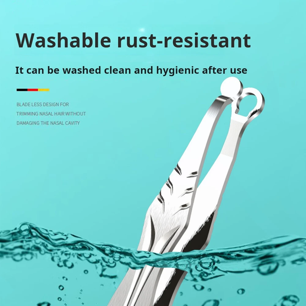 1/3 قطعة من الفولاذ المقاوم للصدأ دليل مستدير الرأس مشبك شعر الأنف السفر المحمولة أداة تنظيف شعر الأنف الحاد