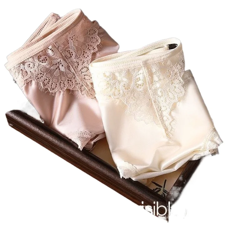 Lace Summer Day Thin Cool Antibacterial Extended Crotch Sexy Charming Pure Desire Wind Mesh Briefs Smooth Soft Women's Panties