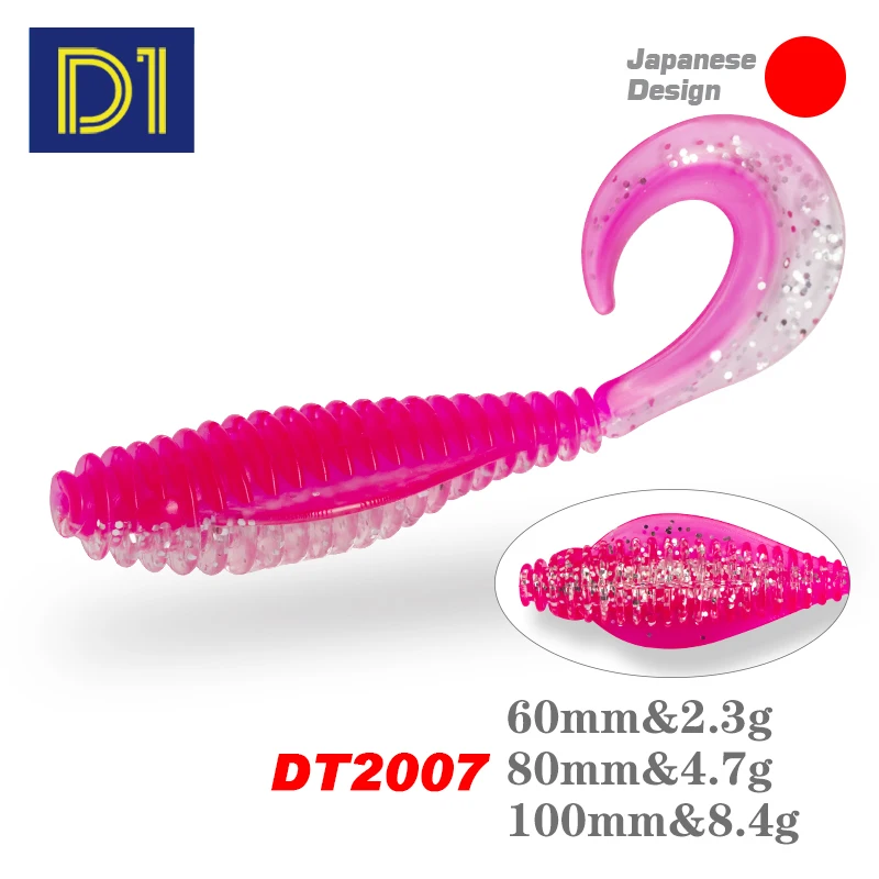 

D1 Soft Fishing Lures 60mm/80mm/100mm Silicone Artificial Bait Wobblers Leurre Seawater Swimbait For Fishing Peche Pike Bass