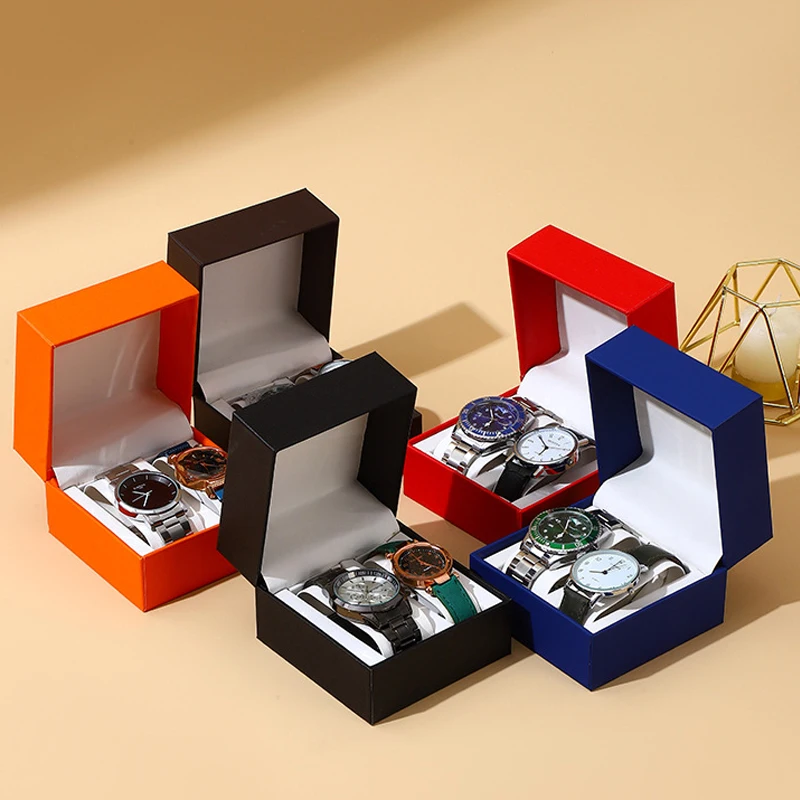 

Fashion Mini Watches Boxes Portable Double Pillows Wristwatches Bracelet Bangle Jewelry Display Storage Box Gift Packaging Cases