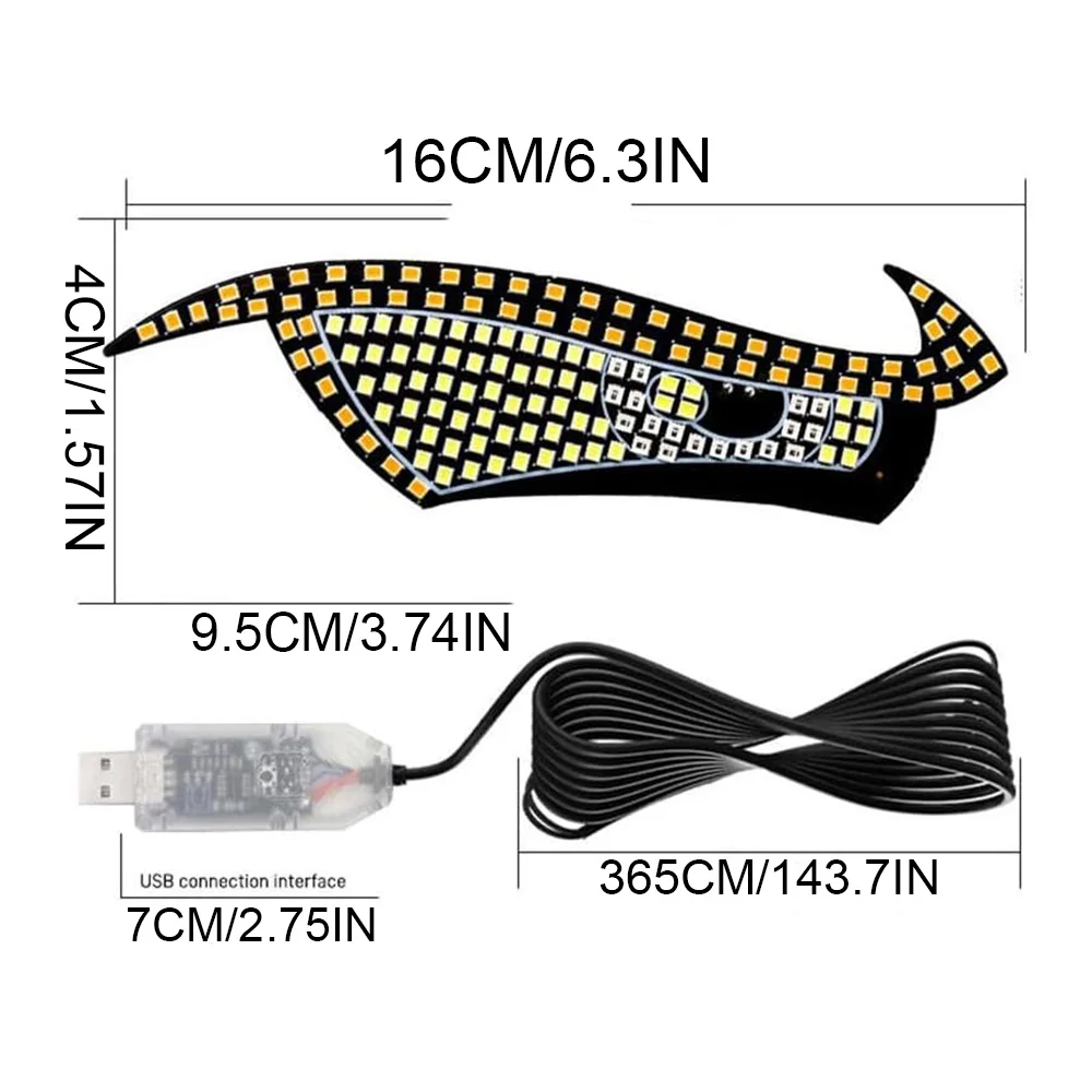  1set USB Big Devil Eyes Light for Cars 11 Modes Devil Eyes Light for RV Windshield Car Dynamic LED Demon Eye Lamp Signs for Ca