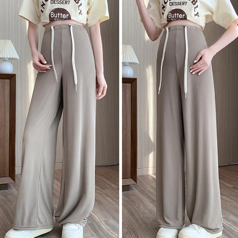 

Брюки для беременных, летние женские весенние женские прямые длинные широкие брюки с эластичной резинкой на талии, повседневные широкие брюки для беременных