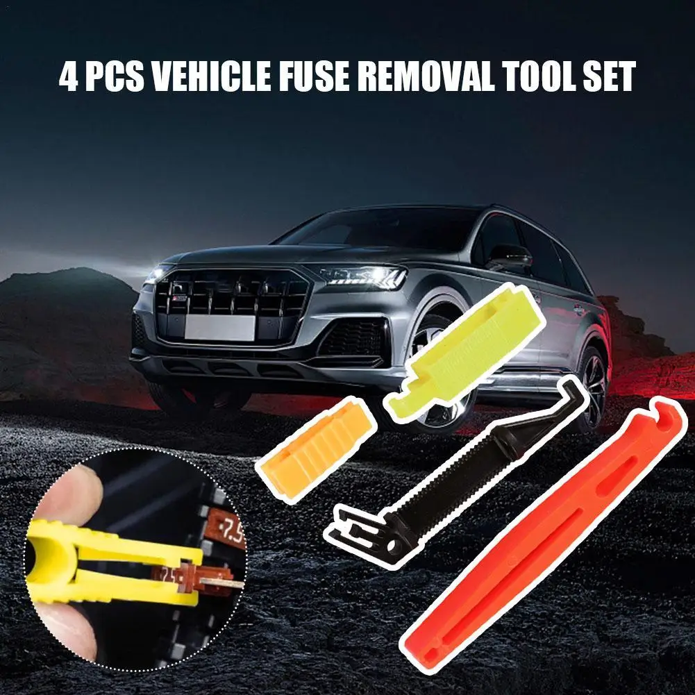 4 piezas Micro Clips de registro de fusibles de coche Extractor de fusibles de coche removedor de fusibles alicates de plástico pinzas herramienta de instalación