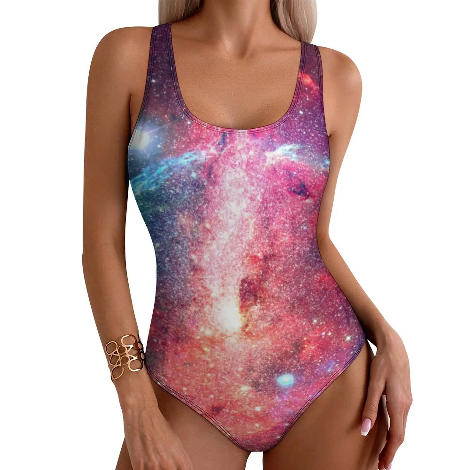 

The Starry Night Swimsuit Colorful Painting Art One Piece Swimwear Push Up Simple Bathing Suit Sexy Surfing Design Swimsuits