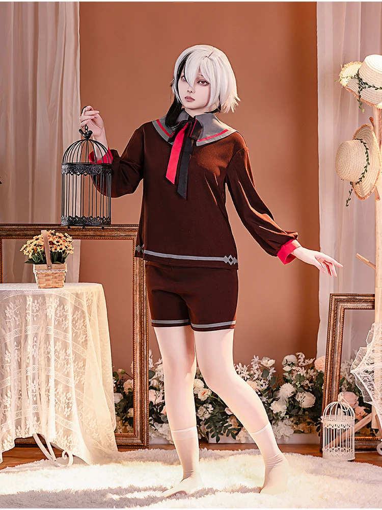 لعبة Genshin Impact Clervie/Arlecchino أزياء تنكرية لحفلة الهالوين وعيد الميلاد لعب الأدوار الهزلية في المخزون للنساء مقاس XS-XXL